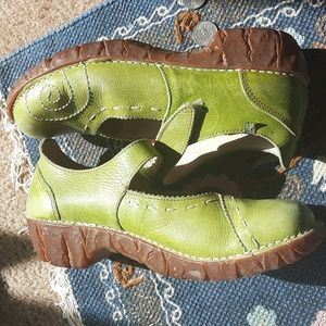 El Naturalista Yggdrasil Clogs Size 40 GREEN Leather in Great Condition